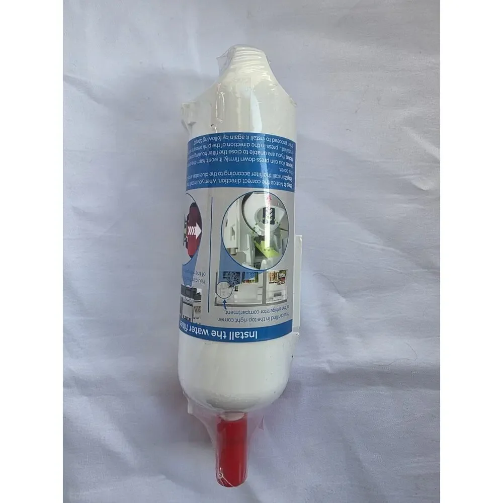 Refrigerator Water Filter Replacement Cartridge, White with Red Caps